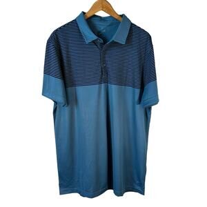 Head Golf Men's Short Sleeve Golf Polo Shirt Striped Blue Size XXL